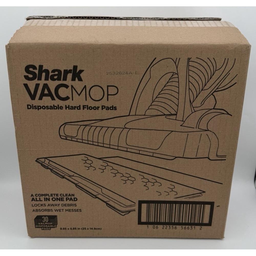 Shark VacMop Disposable Hard Floor Vacuum Mop Pad Refills #27 Count New
